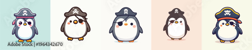 penguin in a beautiful pirate costume