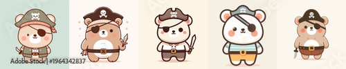 bear in a beautiful pirate costume