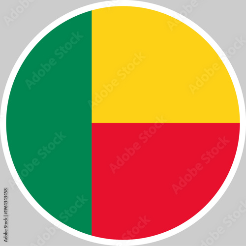Free Download Benin National Flag Vector Illustration in Circle Shape, High Quality Design - GFXLoad