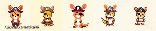 kangaroo in a beautiful pirate costume