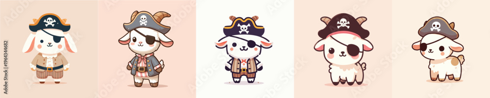 Obraz premium goat in a beautiful pirate costume