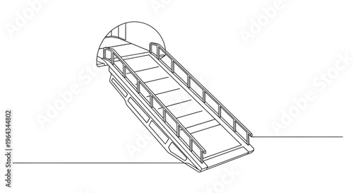 Airport Jet Bridge or Gangway - Line Drawing
