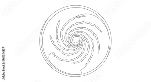 Abstract Swirl Vortex Line Art Graphic