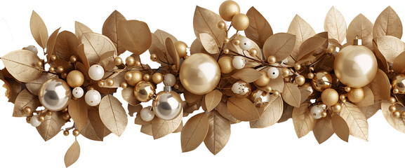 Christmas Beads Isolated on White PNG