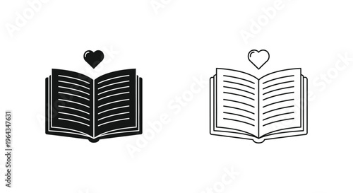 Love reading book icons Vector