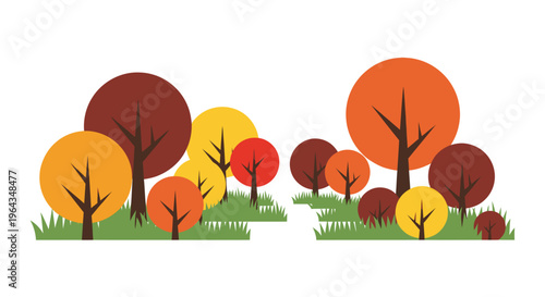 Colorful trees with autumn leaves.