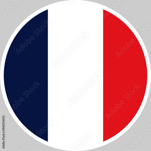 Free Download France National Flag Vector Illustration in Circle Shape, High Quality Design - GFXLoad