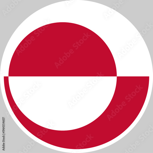 Free Download Greenland National Flag Vector Illustration in Circle Shape, High Quality Design - GFXLoad