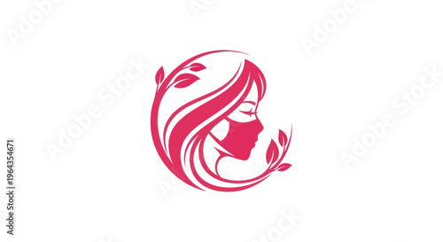 Womans face and mask logo