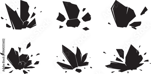 Broken Glass Shards and Fragments