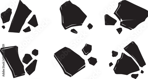 Broken Glass Shards and Fragments