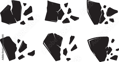 Broken Glass Shards and Fragments