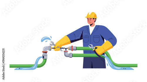 Plumber at Work: A skilled plumber tackles a challenging repair, showcasing expertise in plumbing. His meticulous approach and dedication guarantee flawless water flow.