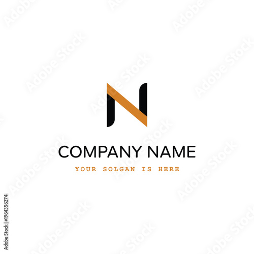Print Modern Letter N Logo Design with Minimalist Corporate Branding