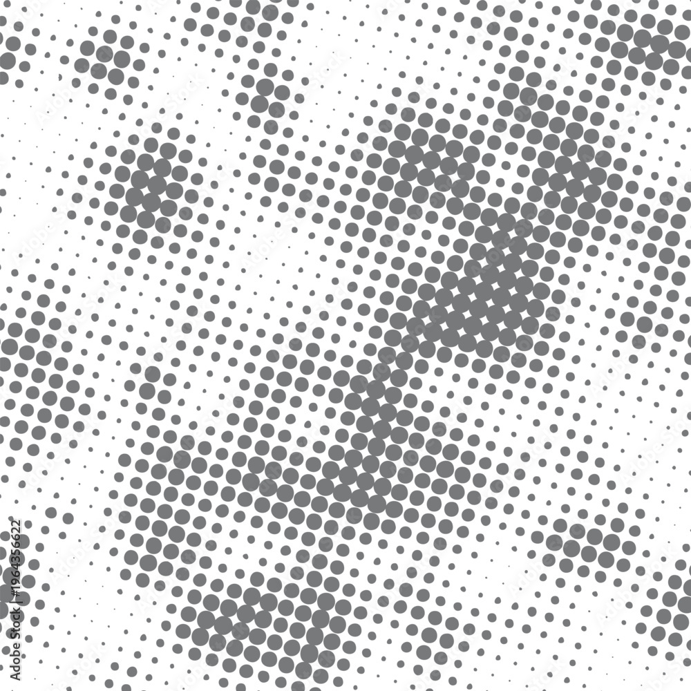 Fototapeta premium Black polka dots seamless pattern on white background. Halftone minimalist abstract wall in diagonal lines.