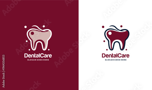 Dental Care Logo Design with Tooth Icon and Slogan