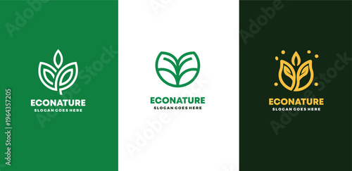 Eco nature Leaf Logo Design Collection