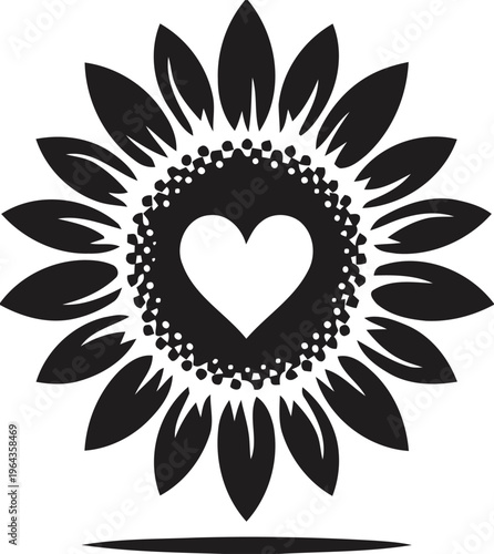 Flower, Heart, Sun, Art, decoration