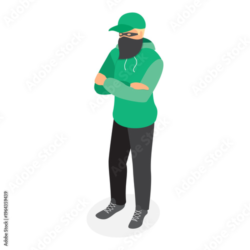 3D Isometric Flat Vector Illustration of Hackers Classification, Digital Security, Online Threats. Item 5