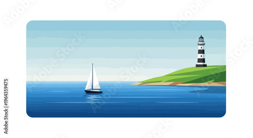Sailboat on Calm Ocean Water.