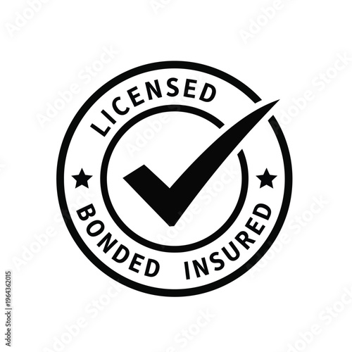 Licensed bonded insured vector illustration of a seal or badge