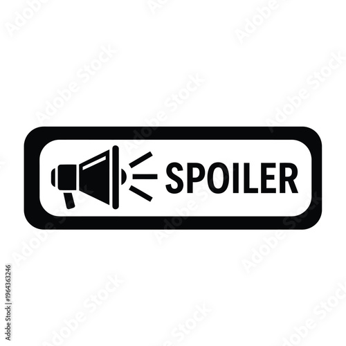 Illustration of vector spoiler alert icon with megaphone
