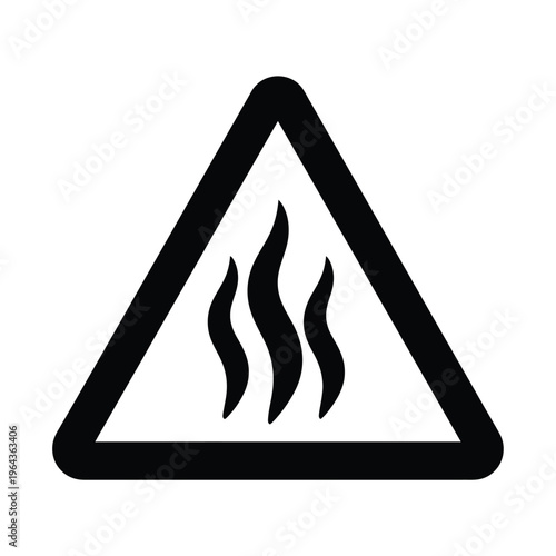 Illustration of vector heat warning sign with wavy lines