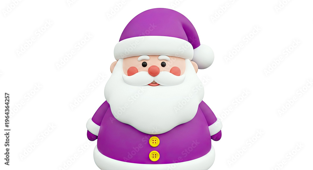 Fototapeta premium 3D Cartoon Santa Claus with Purple Outfit