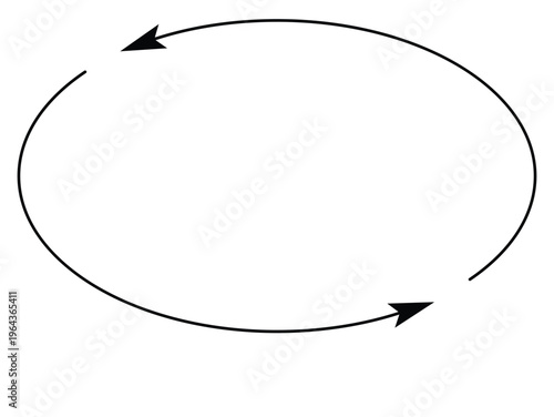 Elliptical Orbit with Arrows