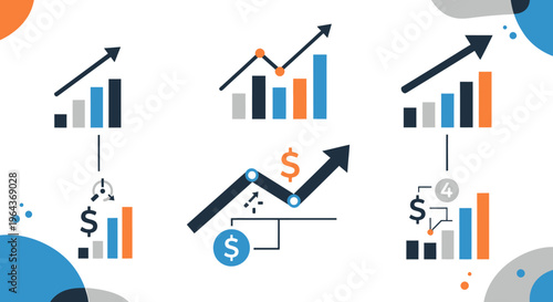 Financial Growth Charts Showing Upward Trends.