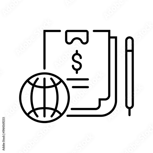 Internet provider icon. Business and telecommunications line symbol. Black and white.