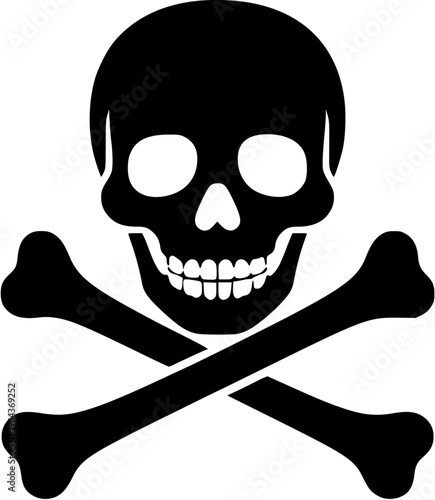 skull and crossbones black icon silhouette