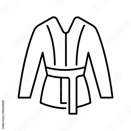 Russian costume icon. Fashion and traditional clothing line symbol. Black and white.