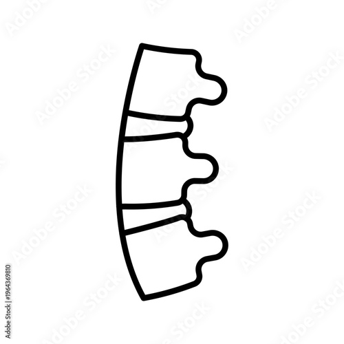 Spine anatomy icon. Healthcare and orthopedics line symbol. Black and white.