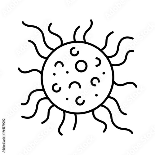 Virus infection icon. Healthcare and infectious disease line symbol. Black and white.