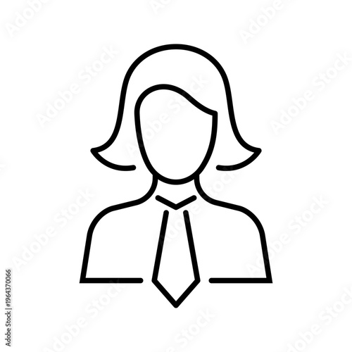 Woman scientist icon. Science and chemist line symbol. Black and white.