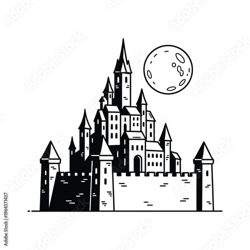 Medieval Castle Fortress Architecture.