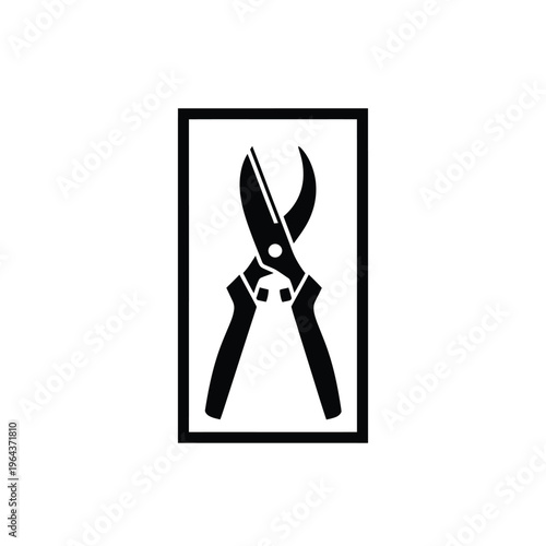 Illustration of vector pruning shears for gardening and landscaping