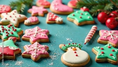 Wallpaper Mural festive cookie decorating station with multiple types of cookies, holiday activities, festive food Torontodigital.ca