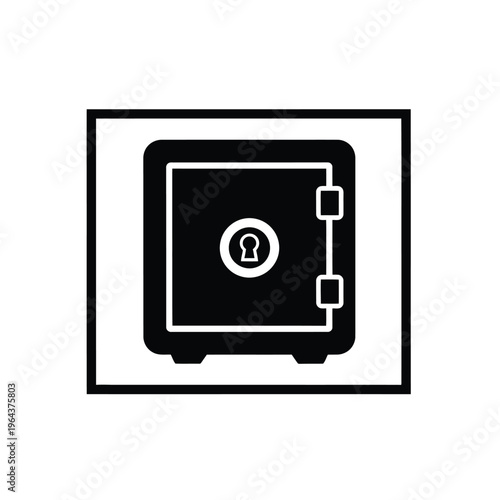 Illustration of vector safe box with keyhole and lock