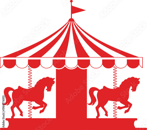 Vintage Carousel with Horses