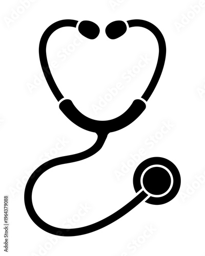 Stethoscope icon medical tool for doctor diagnosis and patient care