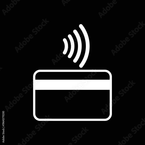 Contactless credit card payment icon, tap to pay symbol
