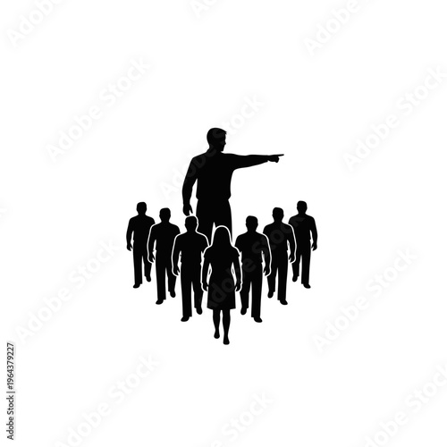 leader guiding team, leadership concept, business strategy