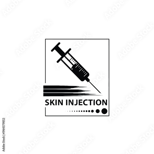 Illustration of vector skin injection with syringe