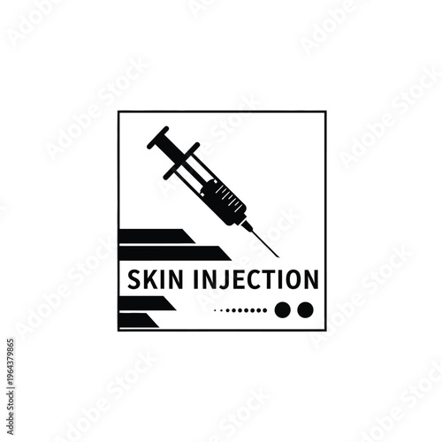 Illustration of vector syringe for skin injection medical concept