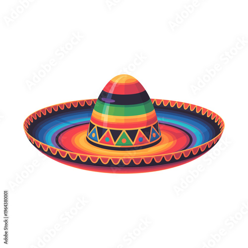 Colorful Mexican Sombrero Traditional Hat Illustration – Cinco de Mayo, Mexican Independence Day, Día de los Muertos