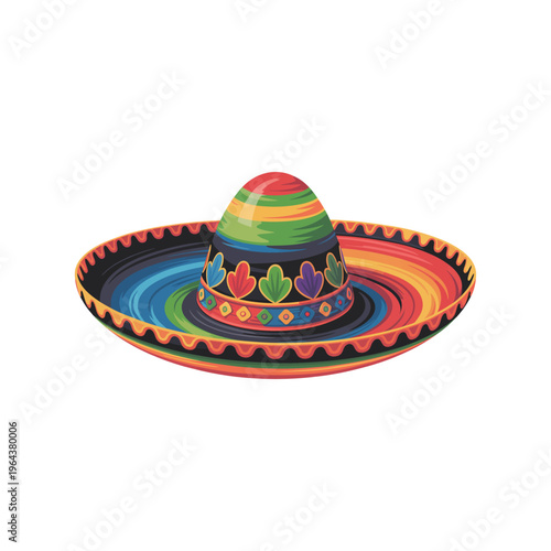 Colorful Mexican Sombrero Traditional Hat Illustration – Cinco de Mayo, Mexican Independence Day, Día de los Muertos