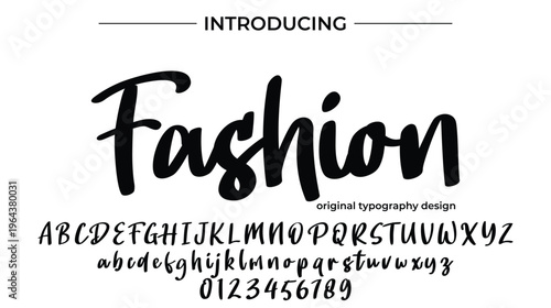 Fashion Brush Script Font Typography Alphabet Design Showcase