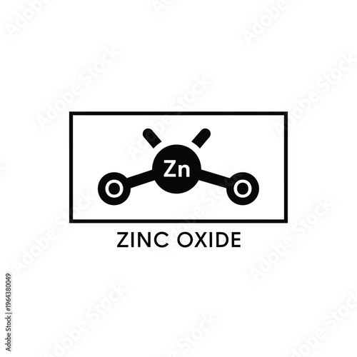 Illustration of vector zinc oxide molecular structure